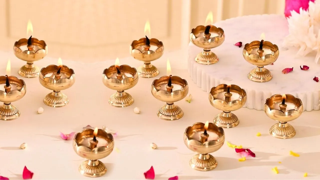 Craftvatika Brass Lotus Diya