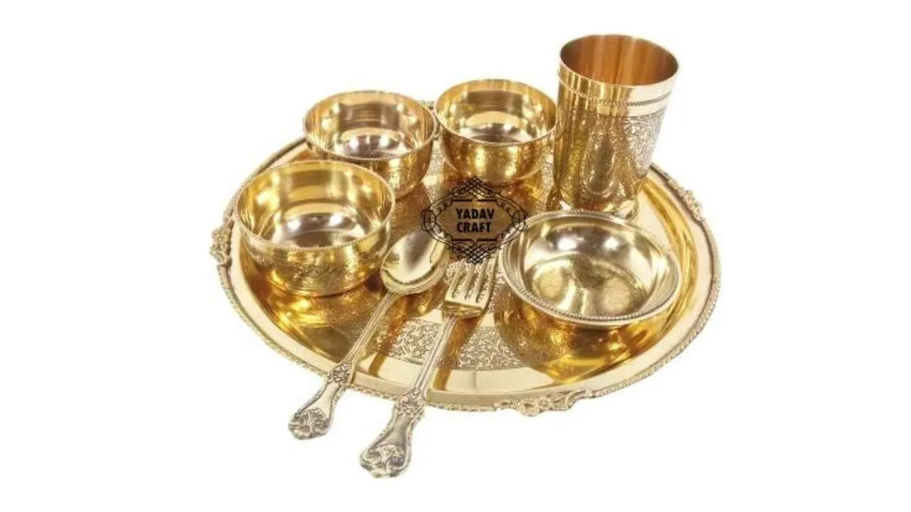 Yadav Craft Brass Premium Dinner Set 