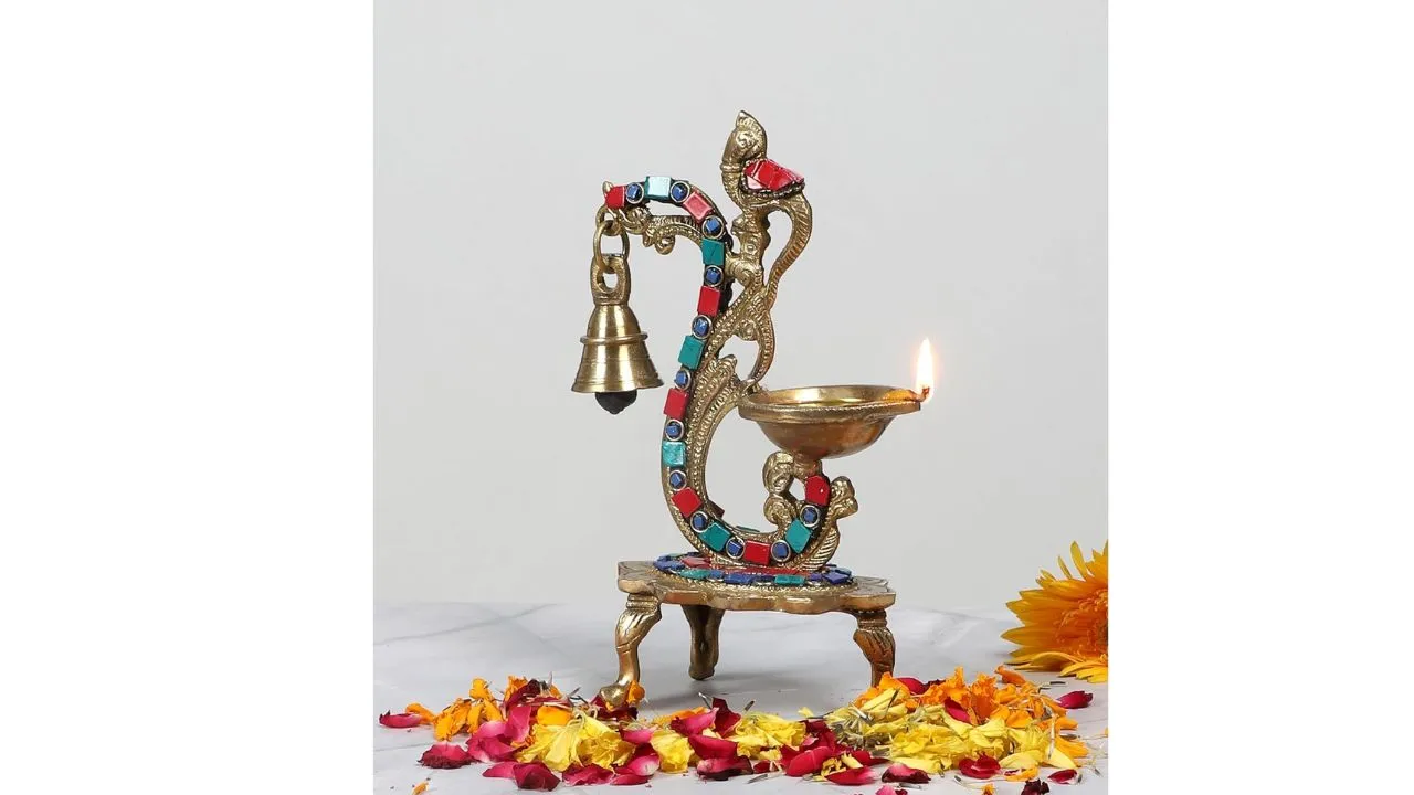 Two Moustaches Brass Diyas for Home