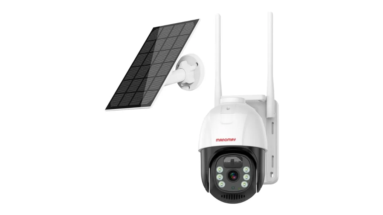 MANOMAY 4G Sim 4Mp Solar Powered CCTV Outdoor Security Camera