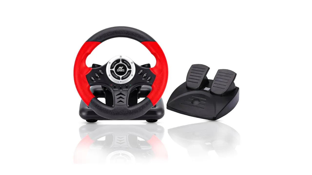 Ant ESports Gw170 Competition Racing Steering Wheel With Universal Usb Port And With Pedal