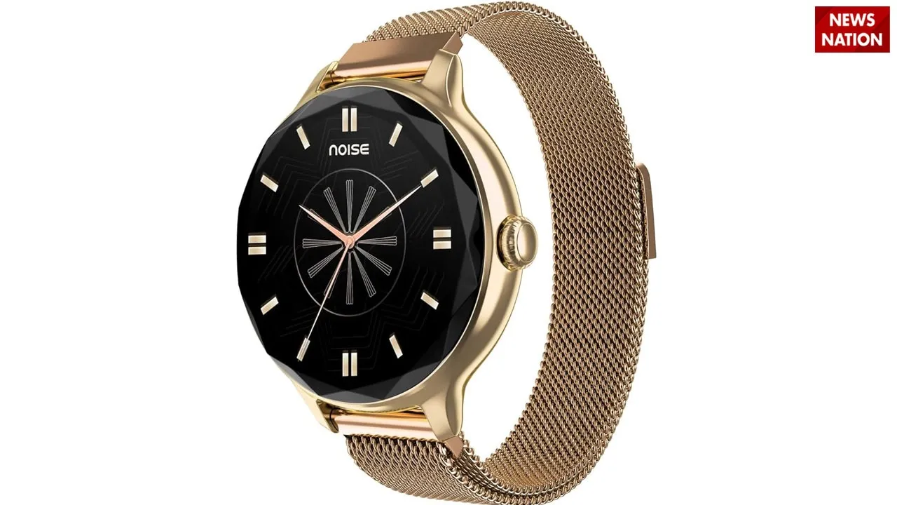  Noise Diva Smartwatch with Diamond Cut dial, (Gold Link)