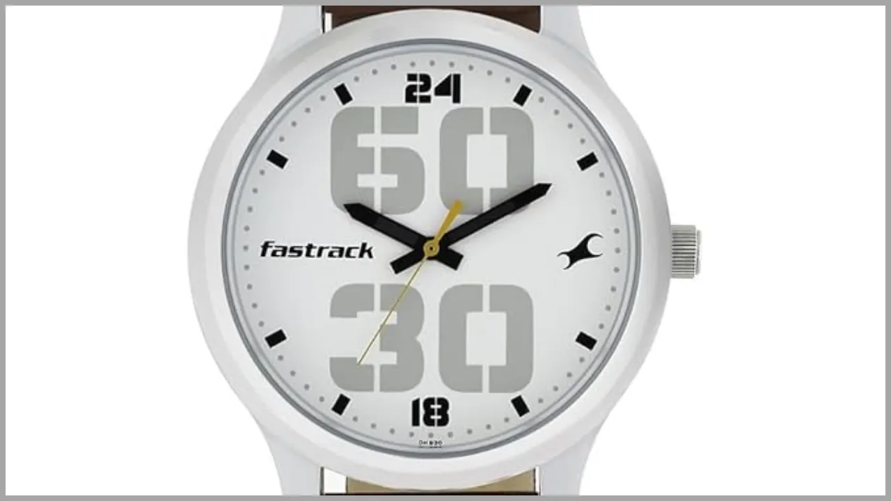 Fastrack Mens Analog White Dial Brown Band Leather Watch