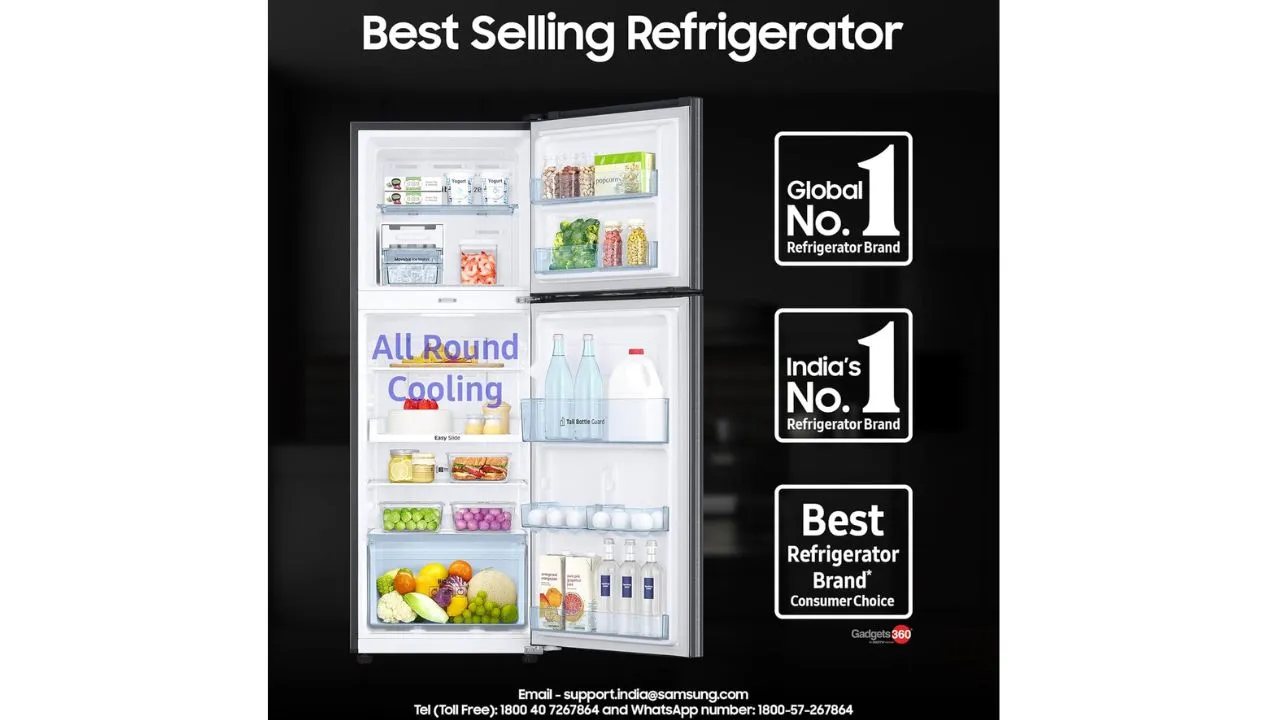 Samsung 236 L, 3 Star, Convertible, Digital Inverter with Display Frost Free Double Door Refrigerator