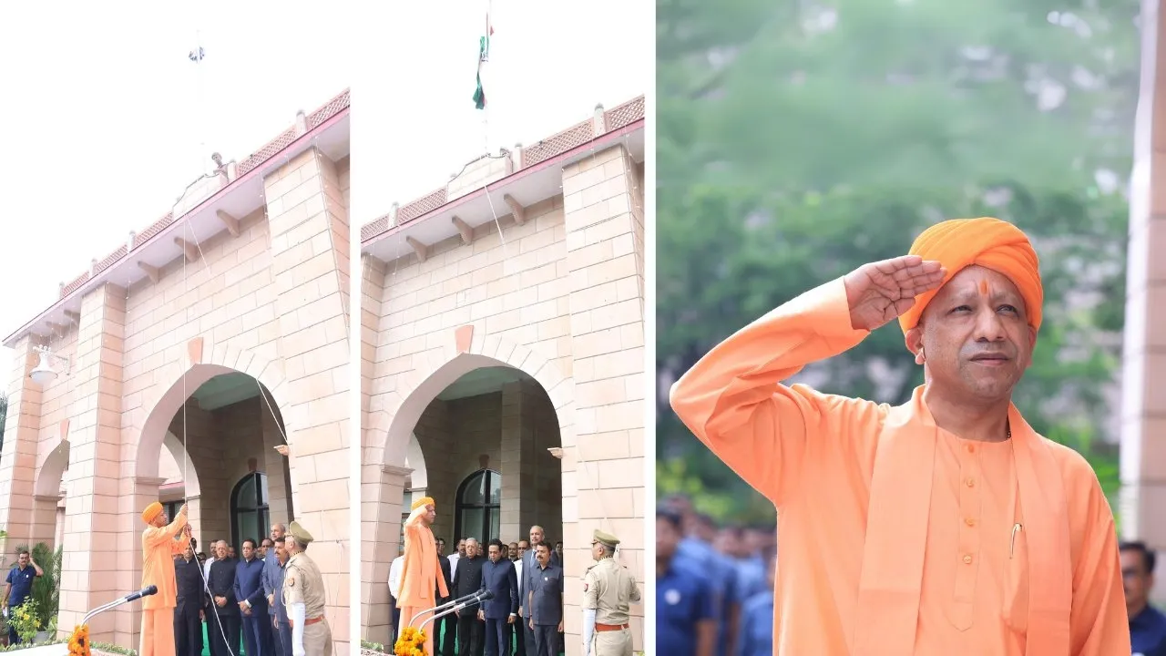 CM Yogi hoist tiranga
