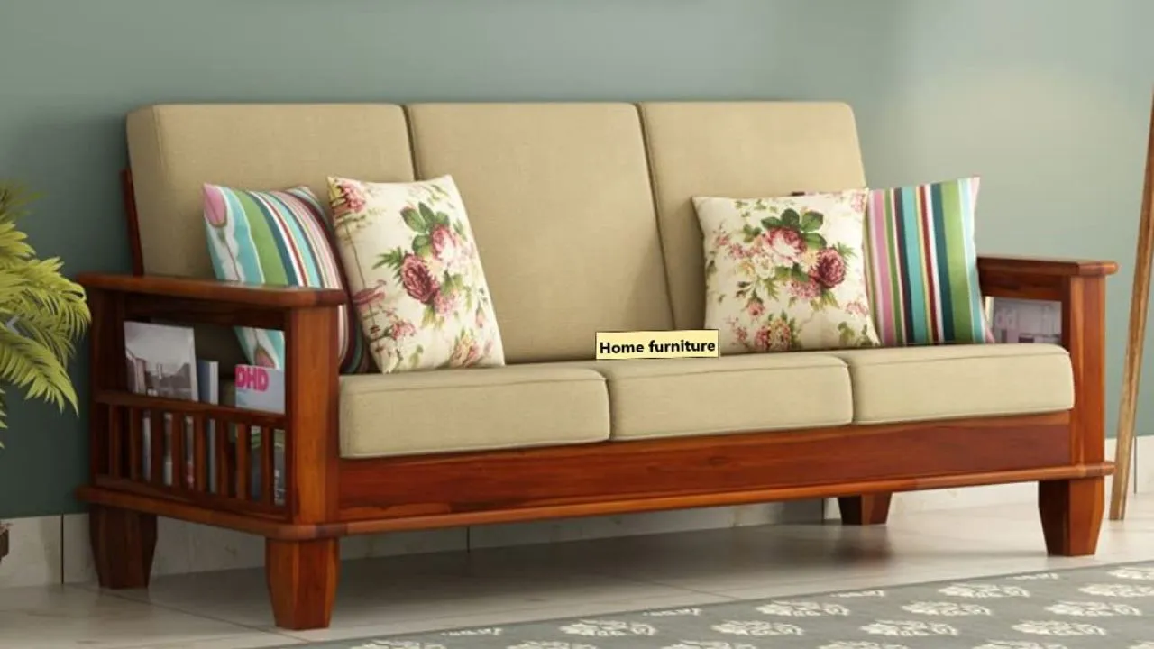 Home furniture Wooden 3 Seater Sofa Set 