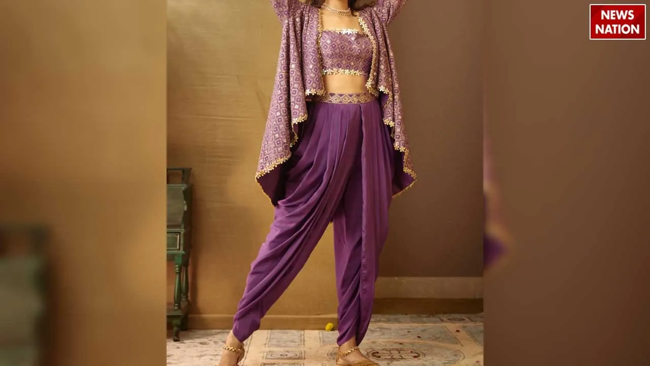 Pleated Dhoti Salwar Suit