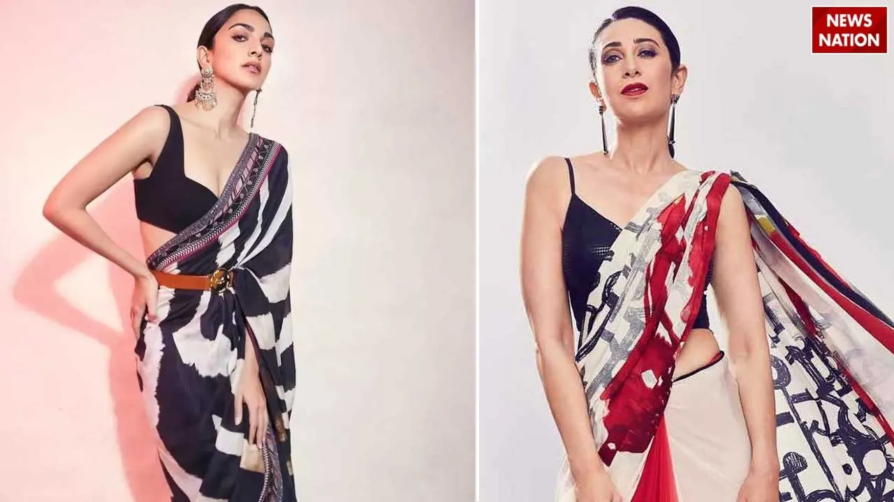 Printed Cotton Saree with Plain Blouse