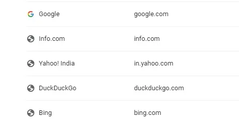 Top 5 Search Ingines on Google Chrome