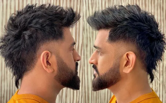MS Dhonis new hairstyle 