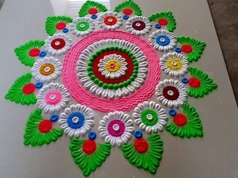 Very big and very beautiful Diwali special rangoli design by 