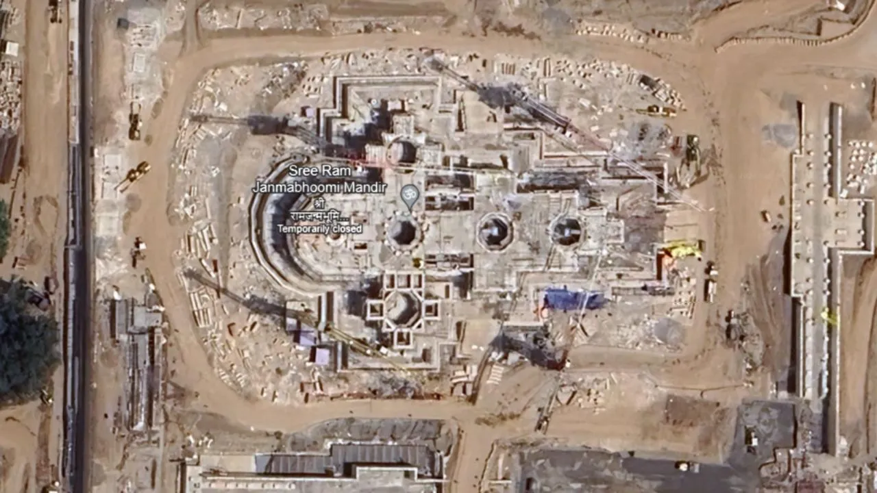 Ayodhya Ram Temple satellite image