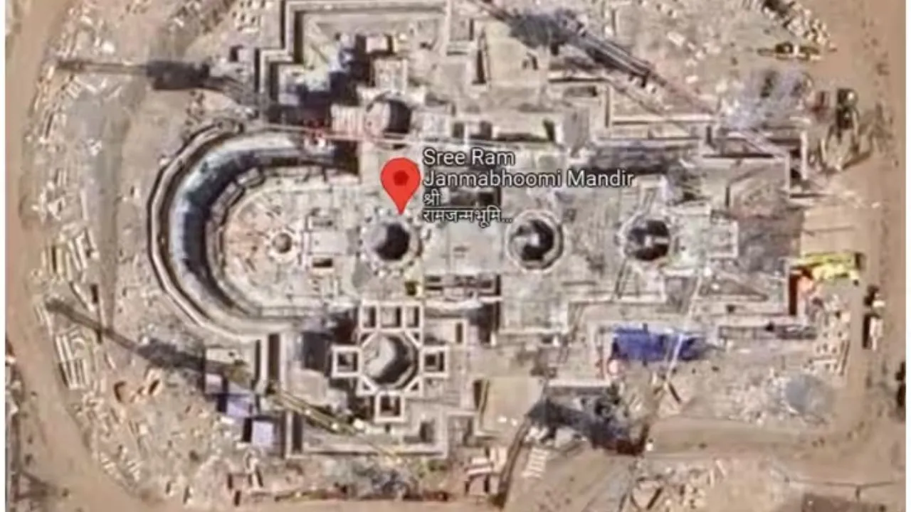 Ayodhya Ram Temple satellite image