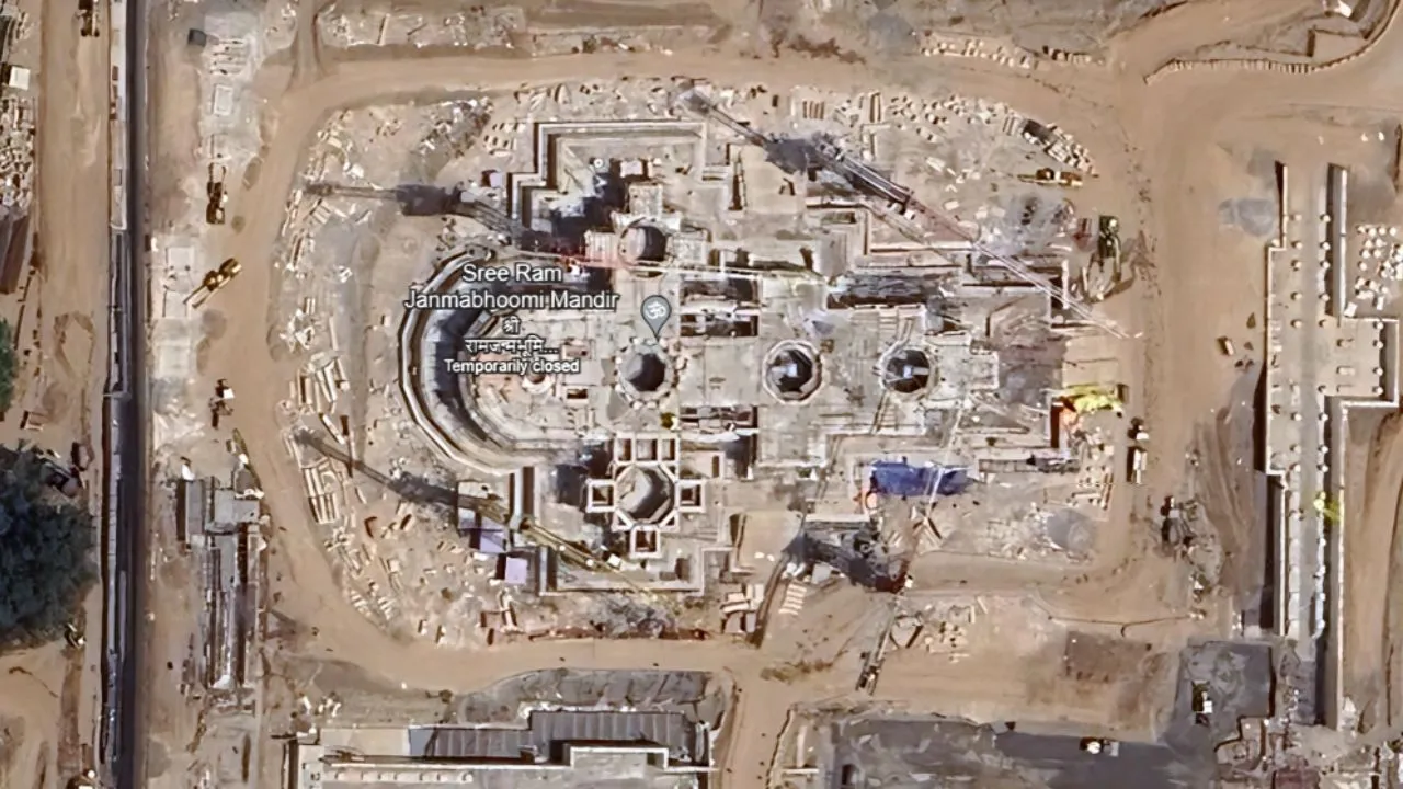 Ayodhya Ram Mandir satellite image