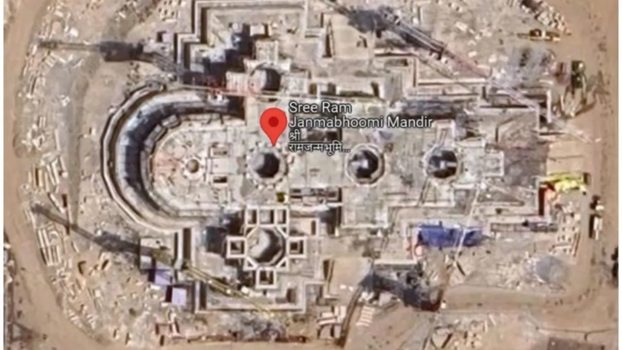 Ayodhya Ram Temple satellite image