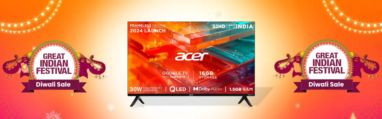 Acer 80 cm (32 inches) V Pro Series HD Ready Smart QLED Google TV AR32QDXGU2841AT (Black)