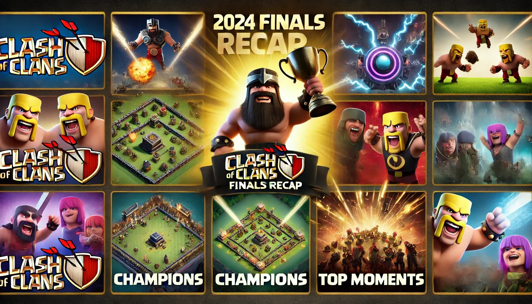 A digital collage for a Clash of Clans 2024 