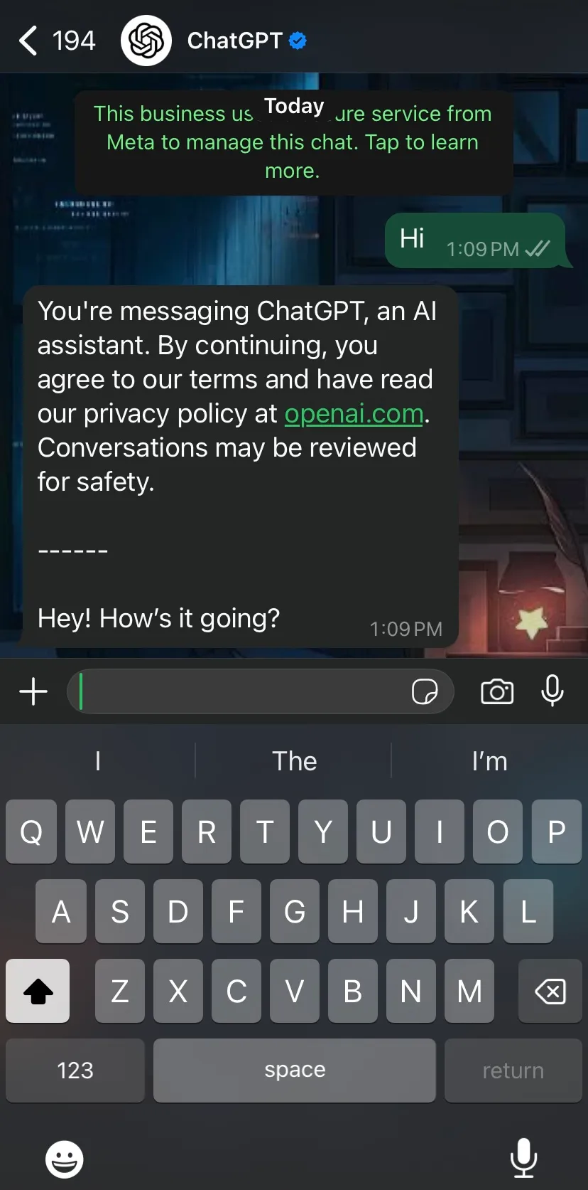 Send a text and recive response