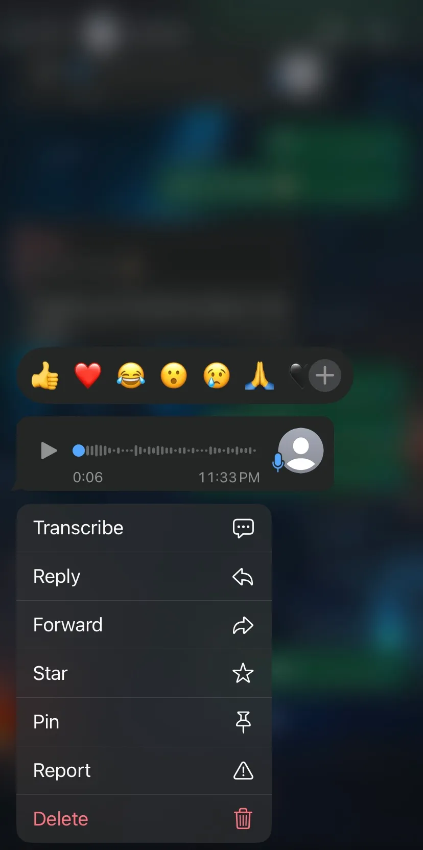 Tap on Transcribe