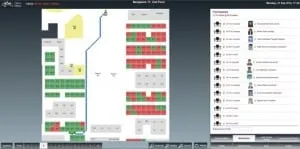 Users can view the availability of workspaces on a map. Once they block a space, the map indicates its location and how to get there