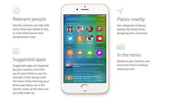 ios 9 proactive assistant