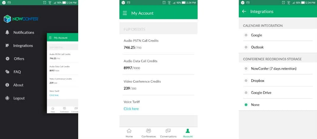 NowConfer App: Account