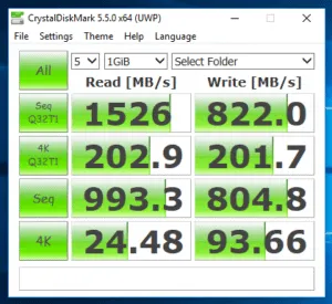 WD Black CrystalDiskMark 5.5