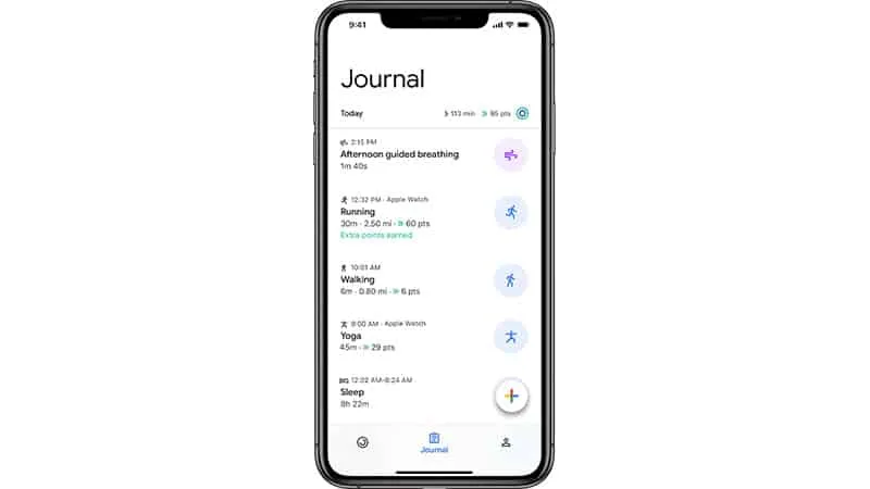 google fit journal