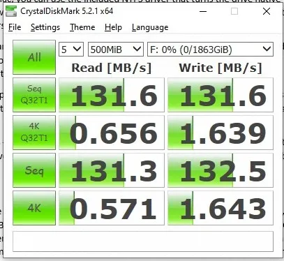 Seagate Backup Plus Slim 2TB Review - Crystaldiskmark
