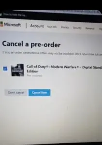 Player refunding Modern Warfare pre order