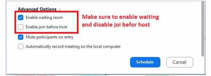 Zoom Security Configuration Through App