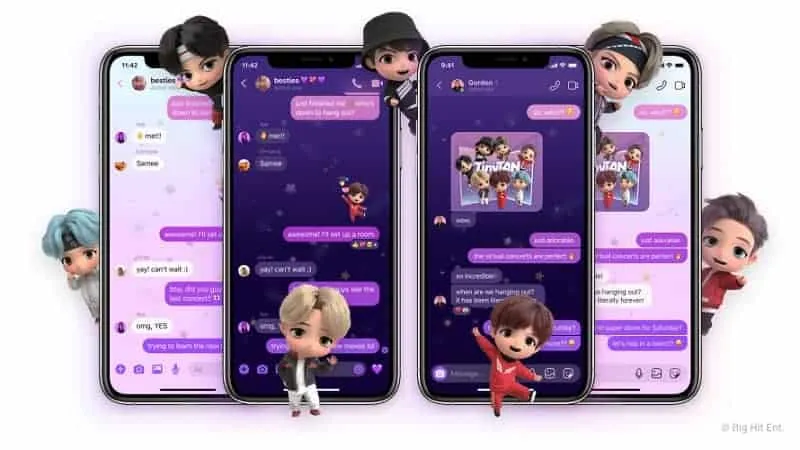 BTS TinyTAN chat theme on Instagram and Messenger