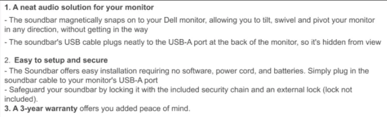 Dell-Soundbar-SB521A-features