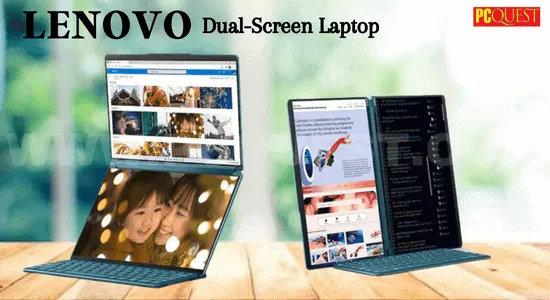 Lenevo dual screen laptop