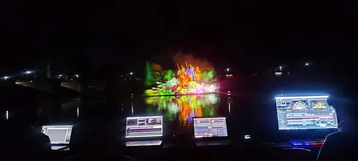 Mesmerizing Holographic Water Projection with Synchronized Fountains and Lights at Surya Kund Ayodhya by Axis Three Dee Studio