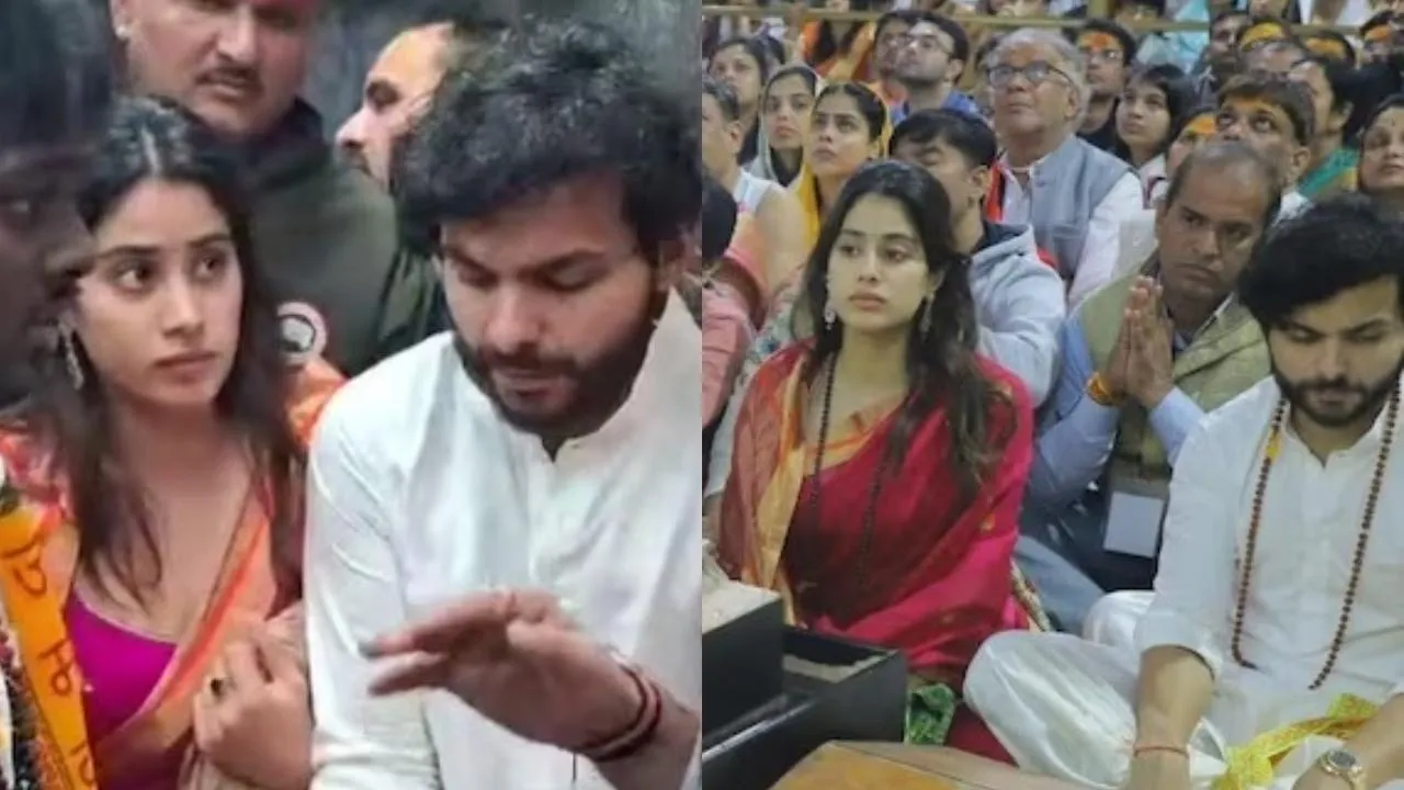 Janhvi Kapoor and Shikhar Pahariya offer prayers at Mahakaleshwar Temple in  Ujjain, see pics