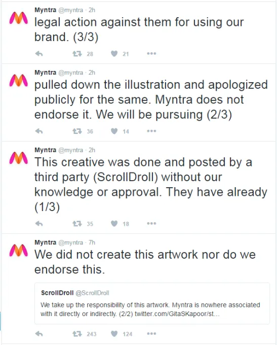 Under Hindu furor in Twitter, Myntra apologized & pulled down the  objectionable 'Lord Krishna Ad'. | Struggle for Hindu Existence