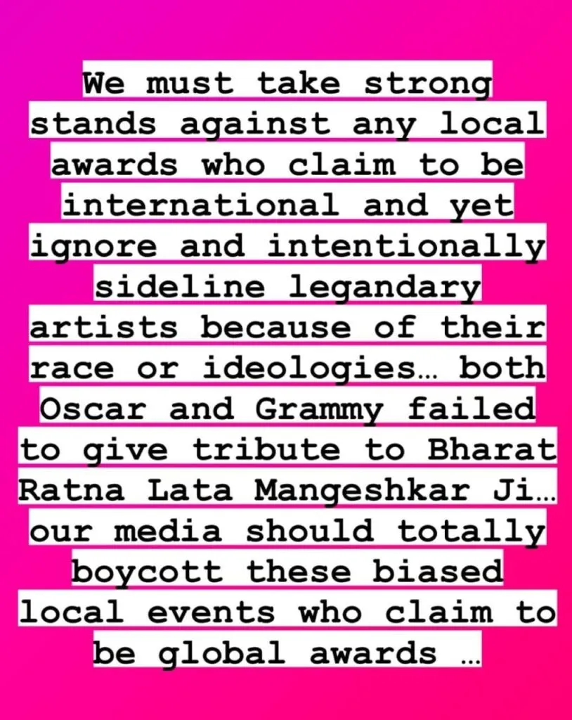 Kangana Ranaut Urges To Boycott Grammy and Oscars For Not Remembering Late Legend Lata Mangeshkar