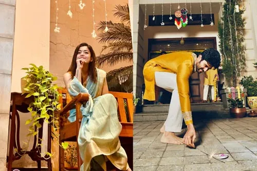 Rashmika celebrates Diwali with Vijay Deverakonda | 123telugu.com