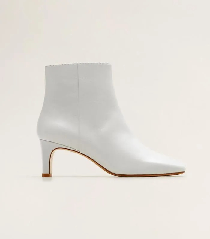 Mango Heel Leather Ankle Boots