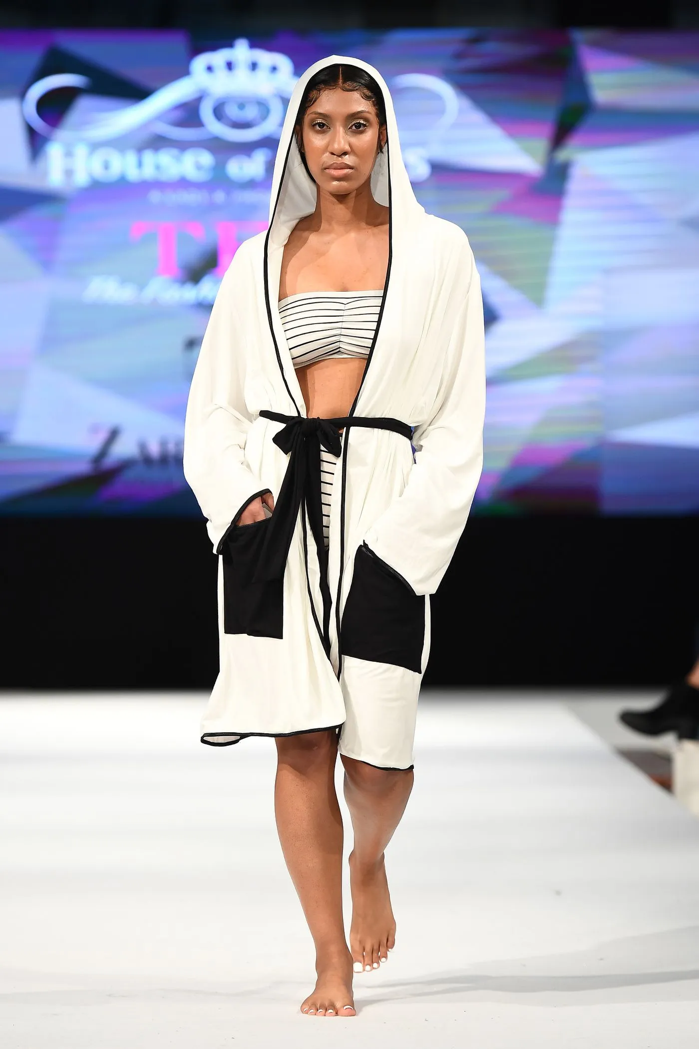 A model walks the runway for Sita Couture during the House of iKons show at Leonardo Royal London St Paul's Hotel on Sept. 18, 2021, in London, England.