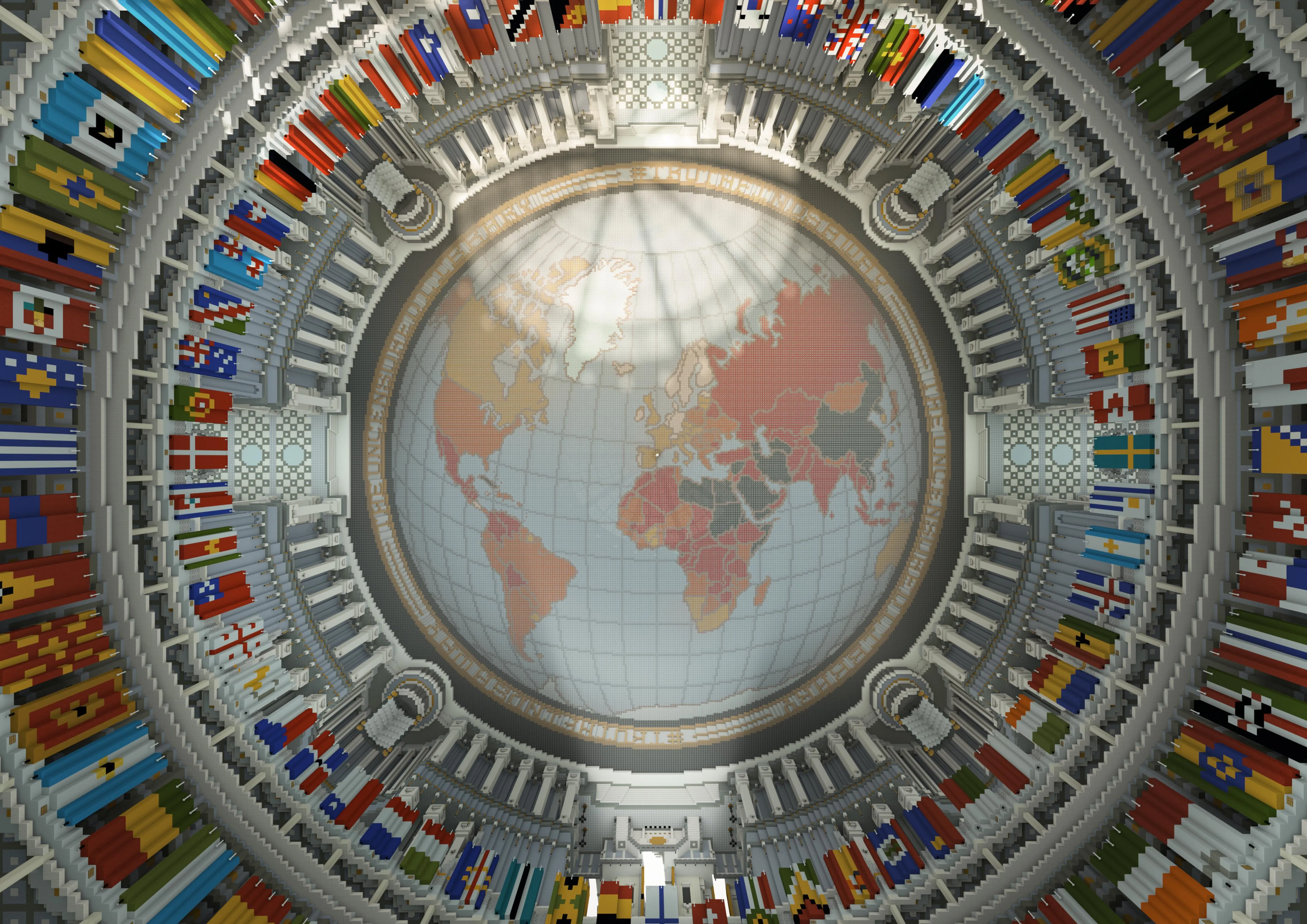 The Uncensored Library, built in Minecraft, has a dome with almost every  flag of the world. : r/vexillology