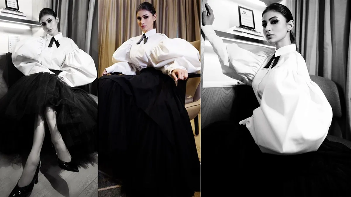 Mouni Roy Wears Rs 16,100 Poplin Shirt With Wolf Wing Leaves – See Photos