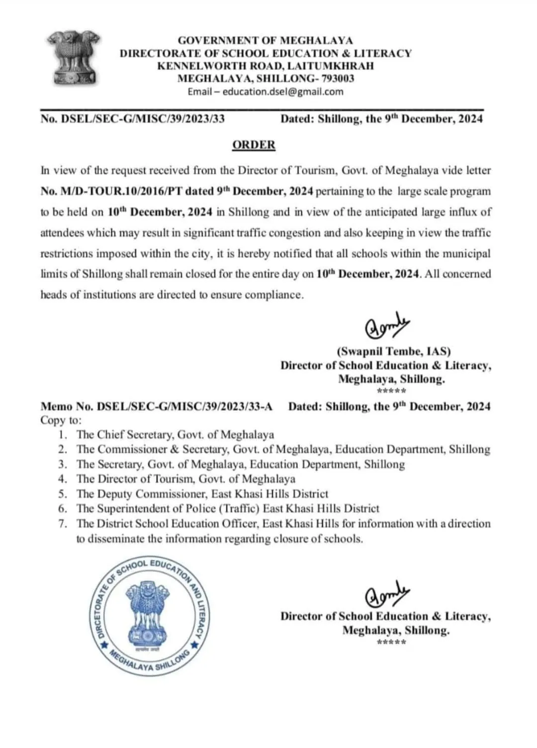 The official order