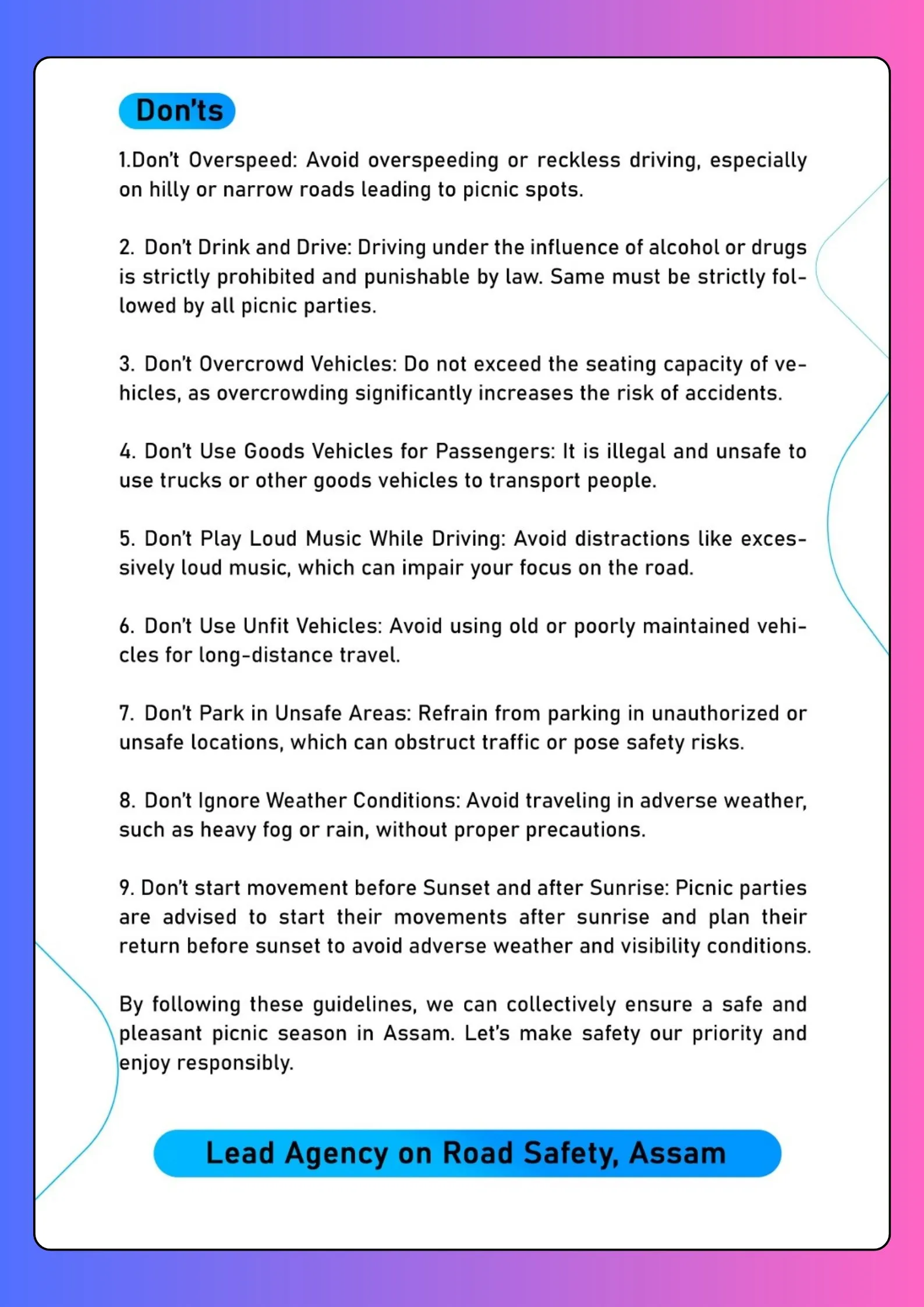 Picnic advisory 2