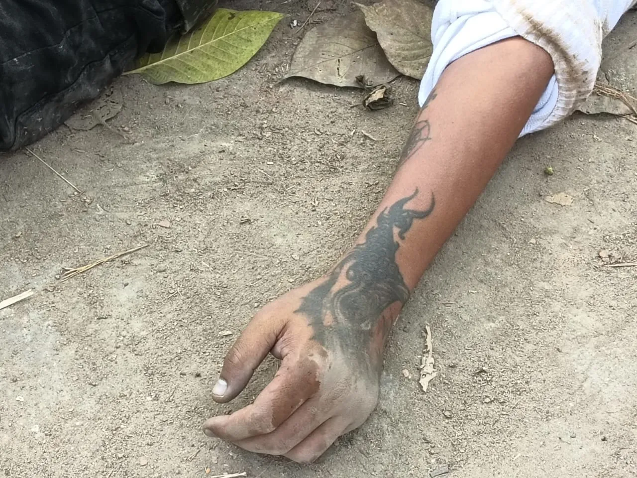 The tattoos on the victim's body