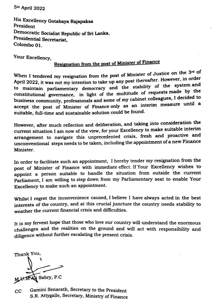 Resignation Letter  