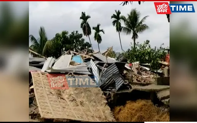 Houses of several accused in yesterday's violence were razed to ground  