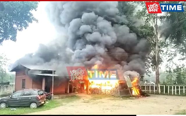 Angry locals set Batadrava Police Station on fire   