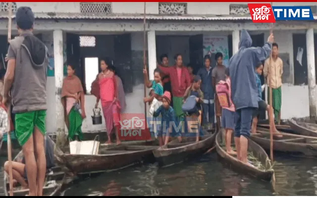 Parents wait to take their children home  